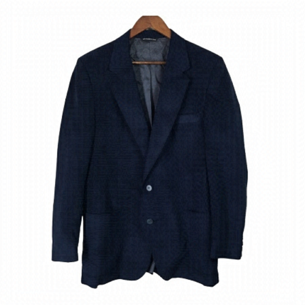 Hyde PARK Vintage Navy Blue Sueded Suit Jacket 44 Tall